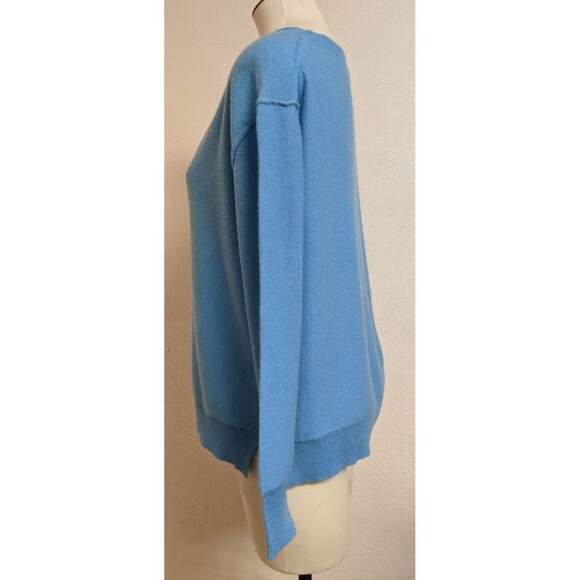 NEW~Women's Free People Harmony Cashmere V-Neck Sweater in Blue "Grecian Sea" XS - Picture 9 of 14